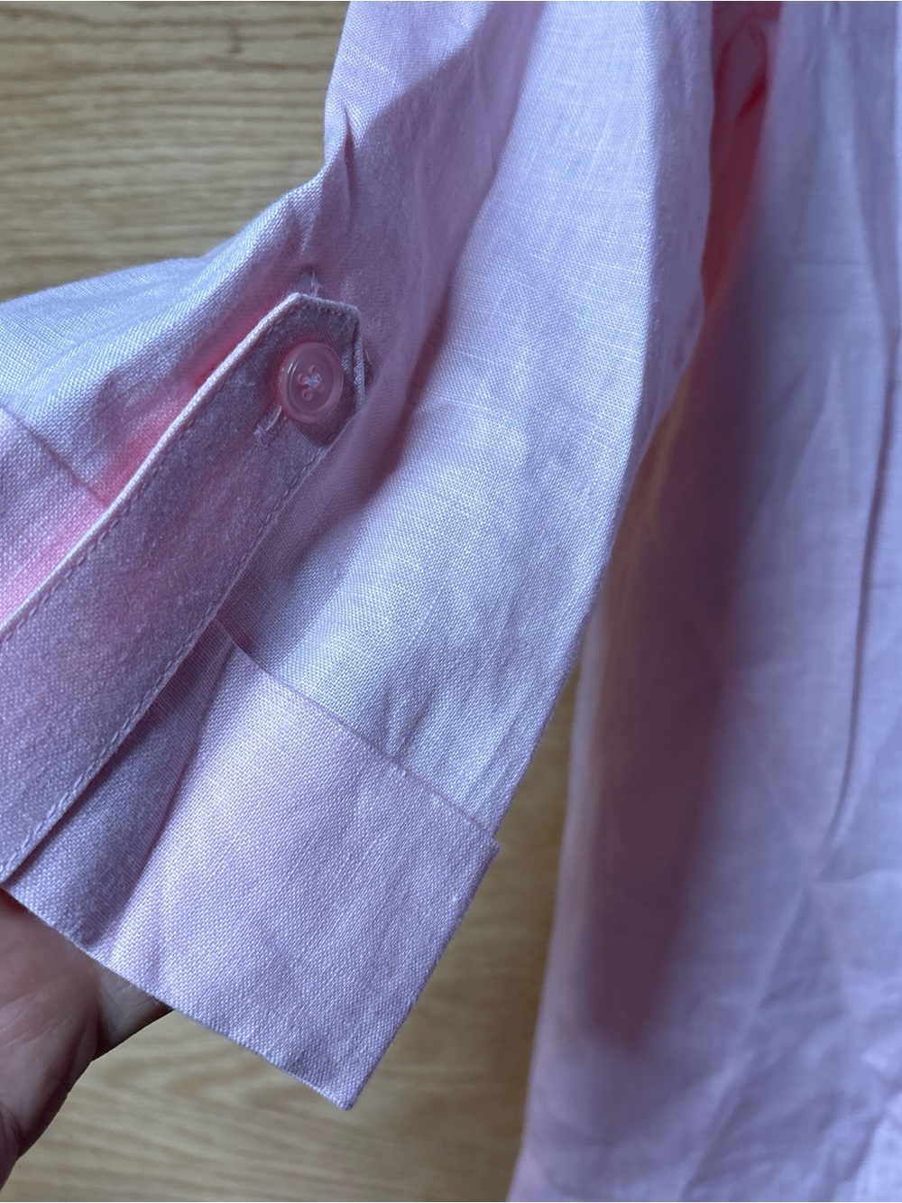 Kim Rogers Light Pink Button-Front Linen Tunic - Picture 4 of 5